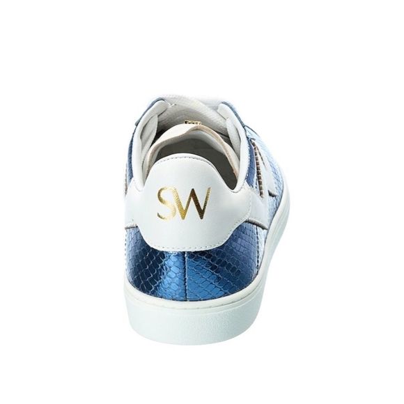 STUART WEITZMAN Daryl Snake-Embossed Leather Sneaker - Picture 3 of 9